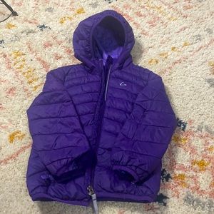 Lightweight padded nylon jacket with hood size 4